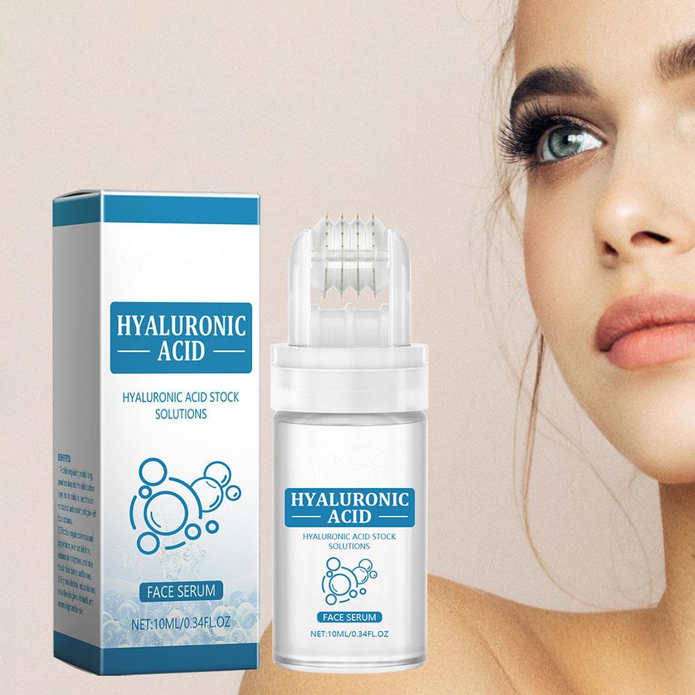 Skincare - 히알루론산 페이스 세럼 10ml, 롤러형 도포기,
