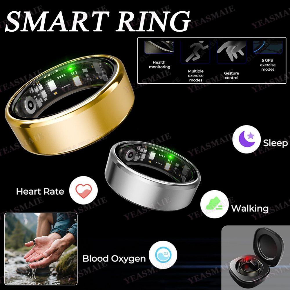 Health Monitors - 제스처 제어 스마트 링, 심박수/건강/수면 모니터링,