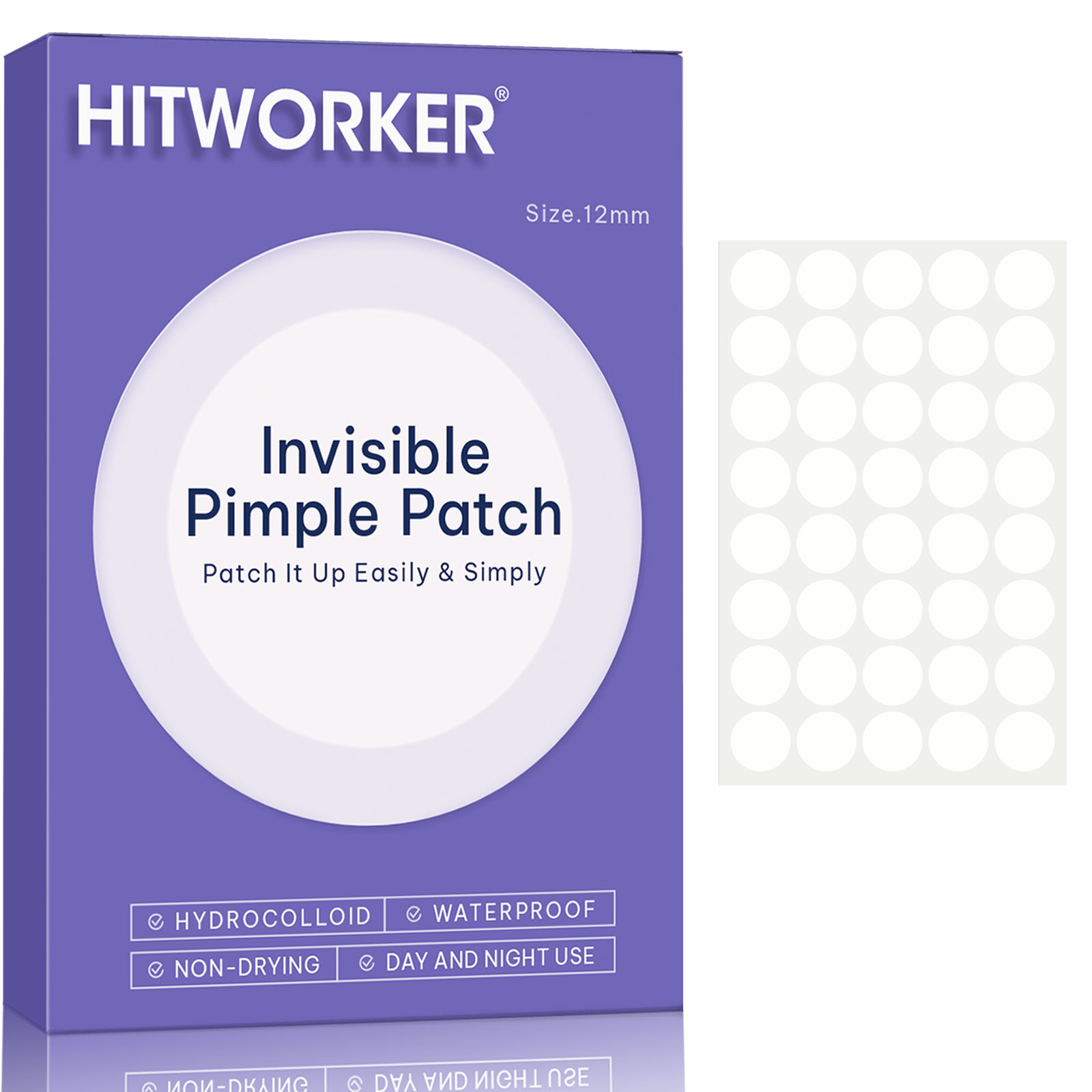 Hydrocolloid Pimple Patch - 보이지 않는 방수 하이드로콜로이드 여드름 패치,