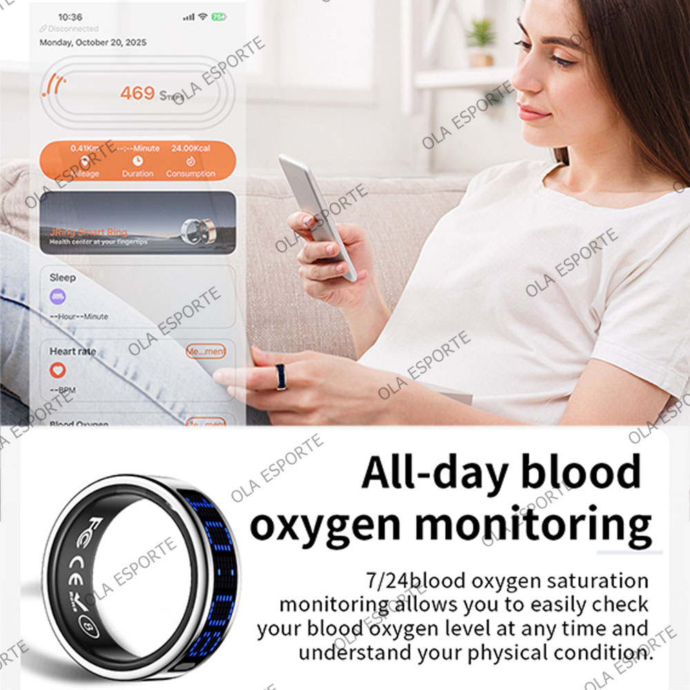 새로운 초박형 경량 스마트 링 다기능 디스플레이 심박수 - Health Monitors 리뷰 및 가격