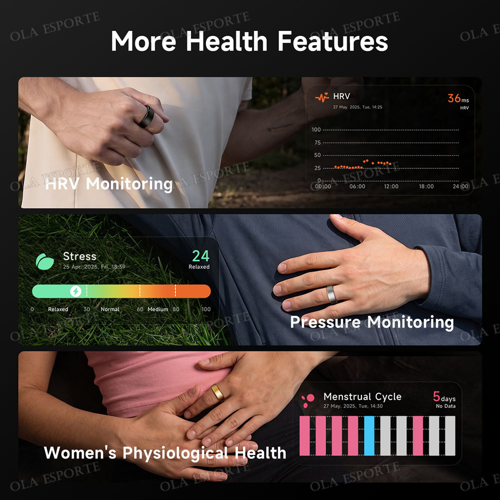 남녀 공용 스마트 링, 충전 케이스 포함, 심박수, 혈 - Health Monitors 리뷰 및 가격