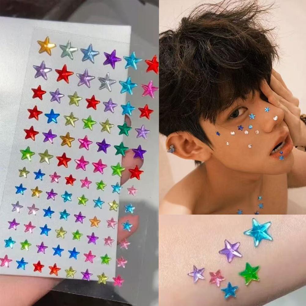 셀프 접착식 얼굴 라인스톤 화려한 크리스탈 젬 스티커  - Nail Art 리뷰 및 가격