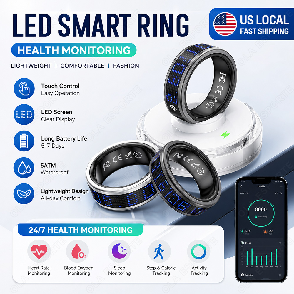 남성용 및 여성용 스마트 링: 디스플레이 화면과 터치  - Health Monitors 리뷰 및 가격