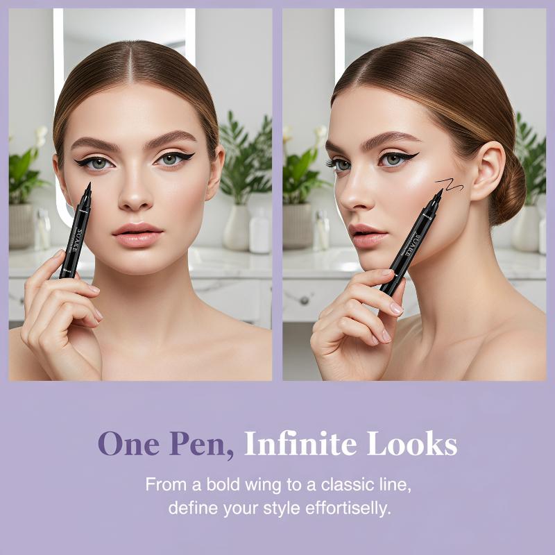 2개입 블랙 아이라이너 양쪽 끝 사용 가능 빠른 건조  - Waterproof Liquid Eyeliner Pen 리뷰 및 가격