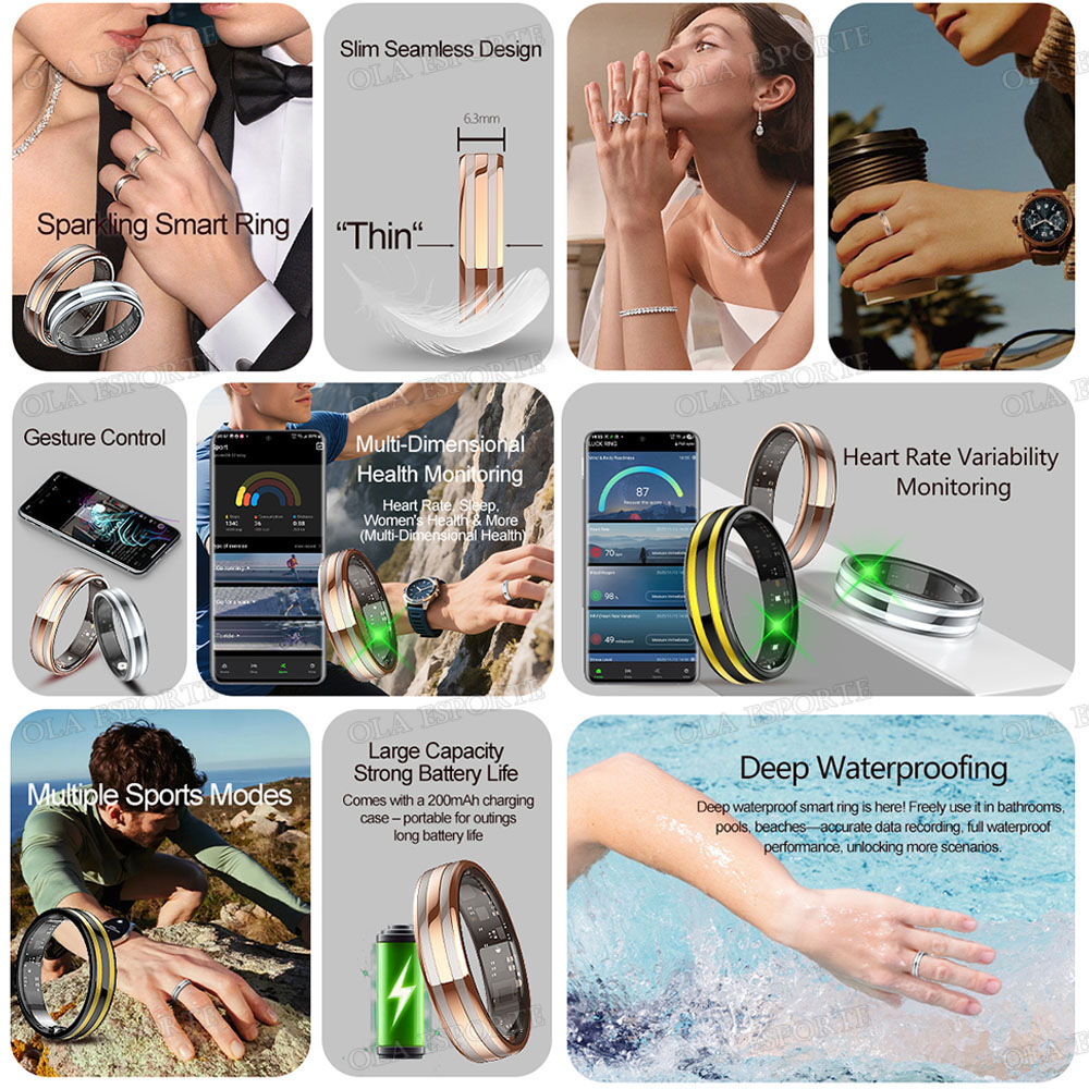 새로운 스마트 링: 심박수, 스트레스, 체온 측정, 건 - Health Monitors 리뷰 및 가격