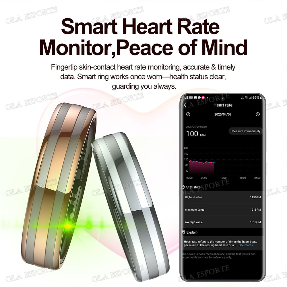 새로운 스마트 링: 심박수, 스트레스, 체온 측정, 건 - Health Monitors 리뷰 및 가격